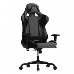 Gamestoelmetkantelfunctieenverstelbarearmleuningenzwartgrijs