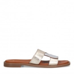 Goudenmetalliclerenslippers
