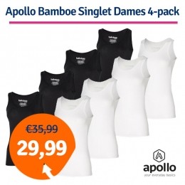 ApolloSingletDamesBambooWit4-pack-M