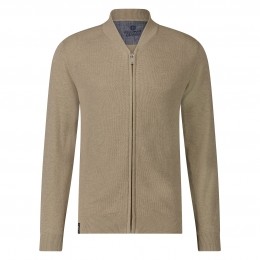 FellowsUnitedCardiganHoneycombBomberCollMidBrown2XL