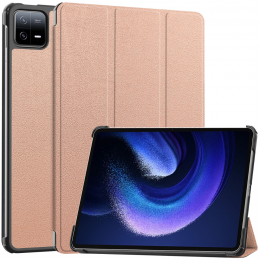 Case2go-TablethoesgeschiktvoorXiaomiPad6Pad6Pro-Tri-FoldBookCase-AutoWakeSleepfunctie-RoseGoud