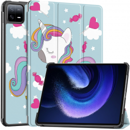 Case2go-TablethoesgeschiktvoorXiaomiPad6Pad6Pro-Tri-FoldBookCase-AutoWakeSleepfunctie-Eenhoorn