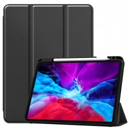iPadHoesvoorAppleiPadPro2021HoesCover-11inch-Tri-FoldBookCase-ApplePencilHouder-Zwart