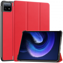 Case2go-TablethoesgeschiktvoorXiaomiPad6Pad6Pro-Tri-FoldBookCase-AutoWakeSleepfunctie-Rood