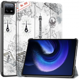 Case2go-TablethoesgeschiktvoorXiaomiPad6Pad6Pro-Tri-FoldBookCase-AutoWakeSleepfunctie-Eiffeltoren