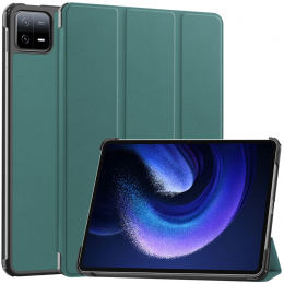 Case2go-TablethoesgeschiktvoorXiaomiPad6Pad6Pro-Tri-FoldBookCase-AutoWakeSleepfunctie-DonkerGroen