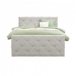 BoxspringmetvoetbordLivgeruit-ecru-160x200cm-slankepoot-LeenBakker