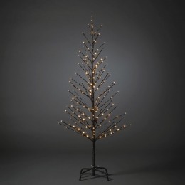 Kerstboommetverlichtingvoorbuiten-240LEDaposs-2200KAmber-15meterhoogte-Zwart-Vuurvliegeffect