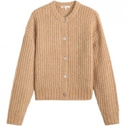 VestLevisLunaShellButtonCardiHeatherCaramel