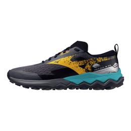 MizunoWAVEIBUKI5GTXHardloopschoenenOdysseyGrayCitrusBaritoneBlauwHerenMaat44