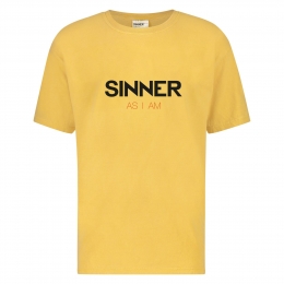 T-shirtSinnerAsIAm-Geel