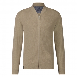 FellowsUnitedCardiganHoneycombBomberCollMidBrown3XL