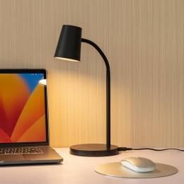 LindbyLEDtafellampAilinahoogte36cmzwartdimbaar