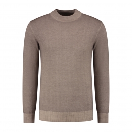 DistrictIndigoMockneckPulloverMerinoStretchBrownXL