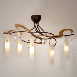 HollnderDecoratieveplafondlampCASINO5-lichtskristal