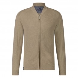 FellowsUnitedCardiganHoneycombBomberCollMidBrown3XL