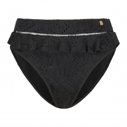 BeachlifeBlackEmbroideryHigh-waistBikinibroekje