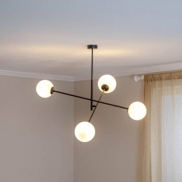 EMIBIGLIGHTINGPlafondlampLinearzwartopaal4-lamps