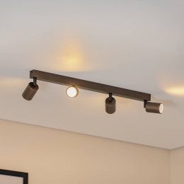 TKLightingPlafondspotTopverstelbaarbruin4-lampslineair