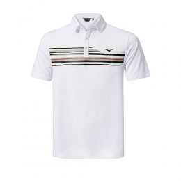 MizunoQDEliteStripePoloWitHerenMaatXXL