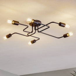 HELAMPlafondlampTube6-lampszwart