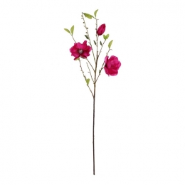 KunstMagnoliaFuchsiametgroeneblaadjes85cm