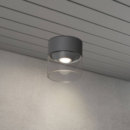 KonstsmideLEDbuitenplafondlampVaresegrijsglascilinder
