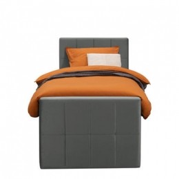 BoxspringmetvoetbordLivgeblokt-grijs-90x200cm-vierkantepoot-LeenBakker