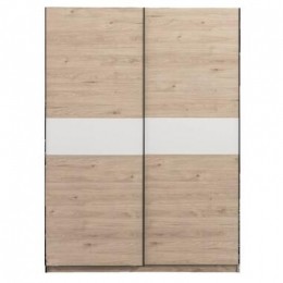 SchuifdeurkastGenua-eikenkleurwit-204x150x60cm-LeenBakker