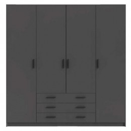KledingkastSprint4-deurs-antraciet-200x196x50cm-LeenBakker
