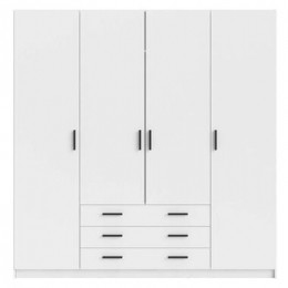 KledingkastSprint4-deurs-wit-200x196x50cm-LeenBakker