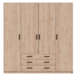 KledingkastSprint4-deurs-eikenkleur-200x196x50cm-LeenBakker