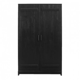 KledingkastSantos2-deurs-zwart-180x110x52cm-LeenBakker