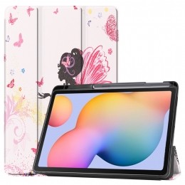 SamsungGalaxyTabS6Litehoes-Tri-FoldBookCasemetStylusPenhouder-FlowerFairy