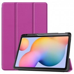 SamsungGalaxyTabS6Litehoes-Tri-FoldBookCasemetStylusPenhouder-Paars