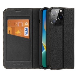 DuxDucis-HoesgeschiktvoorAppleiPhone14-Magnetischesluiting-BookCase-Zwart