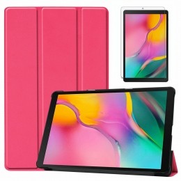 SamsungGalaxyTabA1012019hoes-Tri-FoldBookCaseScreenprotector-Magenta