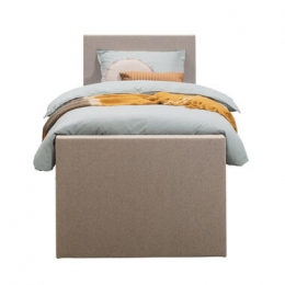 BoxspringmetvoetbordLivegaal-beige-90x200cm-rondepoot-LeenBakker