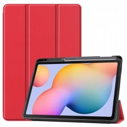 SamsungGalaxyTabS6Litehoes-Tri-FoldBookCasemetStylusPenhouder-Rood