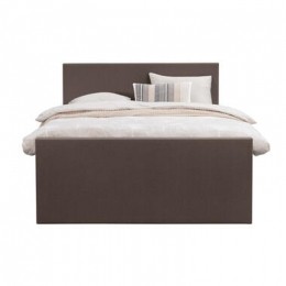 BoxspringmetvoetbordLivegaal-donkerbruin-140x200cm-rondepoot-LeenBakker