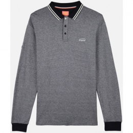 PoloShirtKorteMouwOxbowPoloshirtmetinterlocktextuurenlangemouwenNAVAL