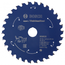 Bosch2608644530ExpertCirkelzaagblad-136X20X30T-RVS-Carbide