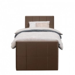 BoxspringmetvoetbordLivgeblokt-bruin-90x200cm-vierkantepoot-LeenBakker
