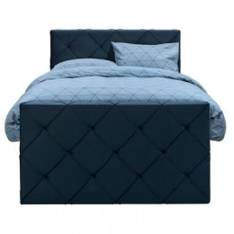 BoxspringmetvoetbordLivgeruit-blauw-120x200cm-slankepoot-LeenBakker