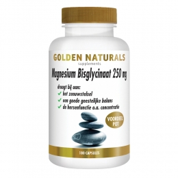 GoldenNaturalsMagnesiumBisglycinaat250mg180vegacapsules
