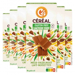 5xCralMelkchocoladeTabletHazelnootGlutenvrijenLactosevrij100gr
