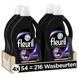 4xFleurilBlackWasmiddel54wasbeurten2430liter