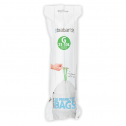 PerfectFitafvalzakmettrekbandsluitingcodeG23-30liter20stuksrolWhiteBrabantia-Brabantia