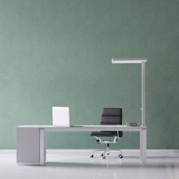 LEDtafellampMAULjavalzilver120cmdimbaarklemvoet