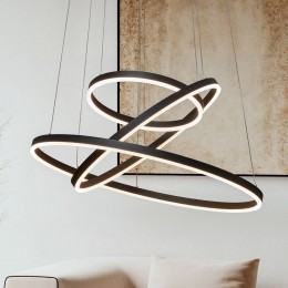 ArcchioLEDhanglampAlbionazwart3ringen80cm